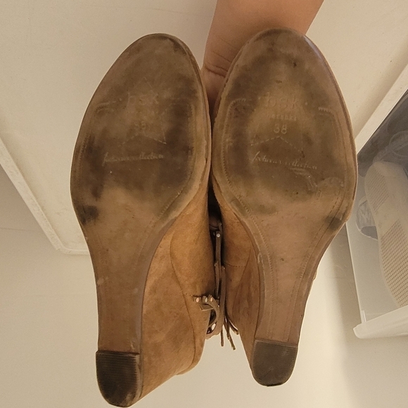 Bershka Fringe Wedge Ankle Boots Size 38 - Picture 15 of 16